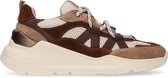Sacha - Dames - Camel dad sneakers met bruine details - Maat 37