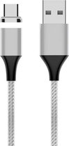 M11 3A USB naar USB-C / Type-C nylon gevlochten magnetische datakabel, kabellengte: 1m (zilver)
