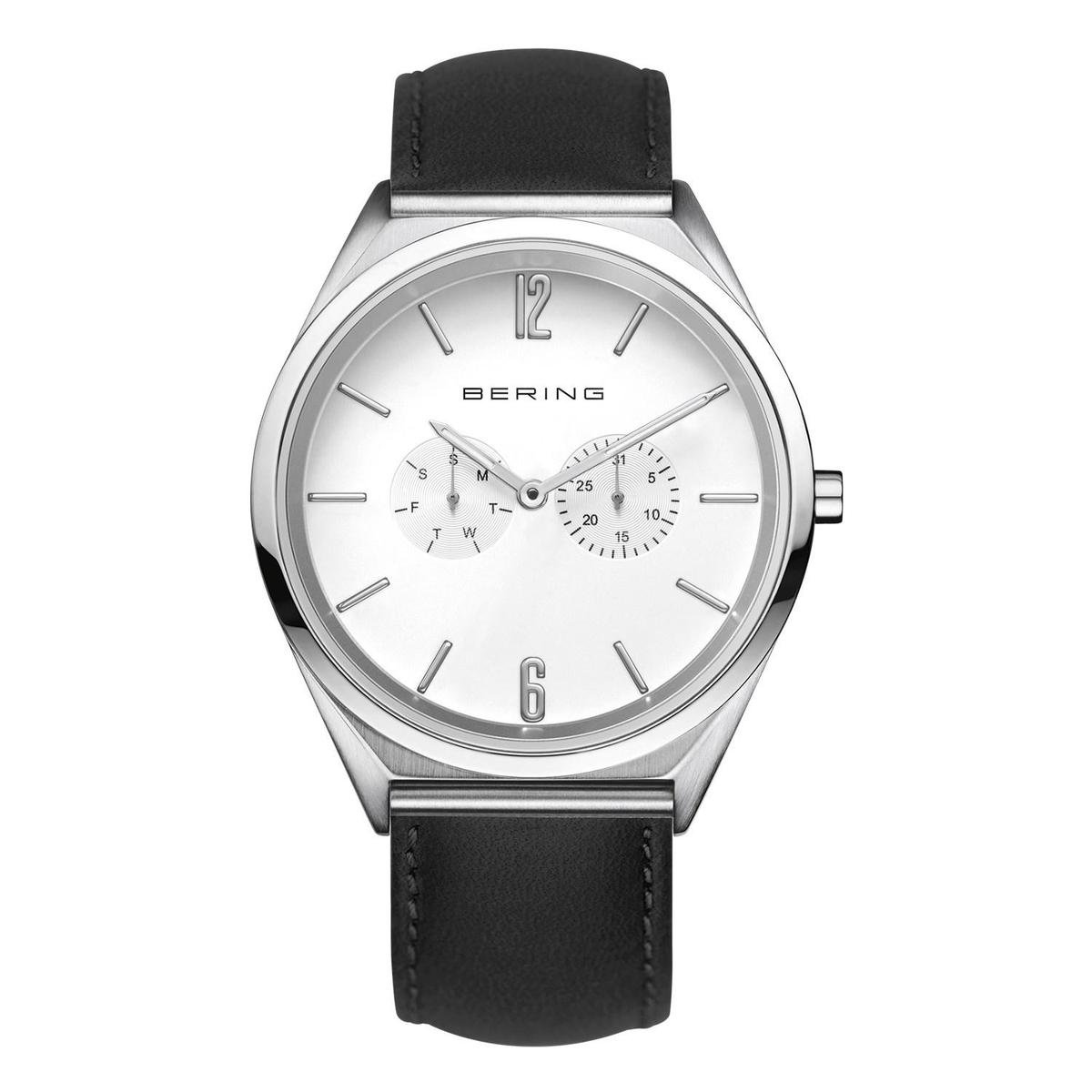 Bering Unisex Bering stalen horloge model 17140-404 - Horloge - Leer - Zwart