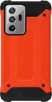 WLONS Rubber Kunststof Bumper Case Hoesje Geschikt voor Samsung Galaxy Note 20 Ultra - Oranje