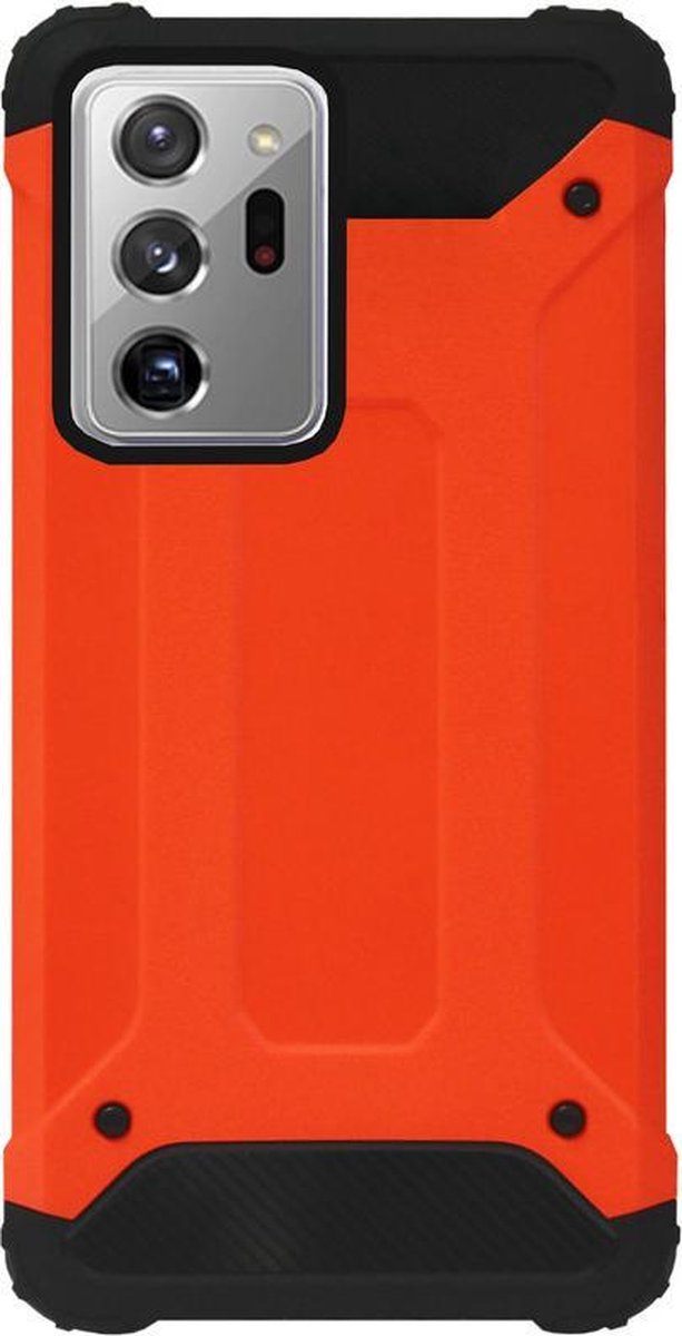 WLONS Rubber Kunststof Bumper Case Hoesje Geschikt Voor Samsung Galaxy Note 20 Ultra - Oranje