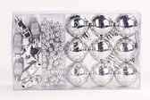 Set van 14 PVC kersthangers - Ballen, sterren en slinger - Ø 4 / 2,70 cm - Zilver