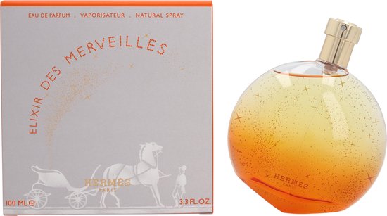 Hermès Elixir des Merveilles Eau de Parfum (100 ml) met kartonnen verpakking.