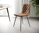 Set-van-4-gestoffeerde-stoel Trado-Adesso bruin vintage 4-poot