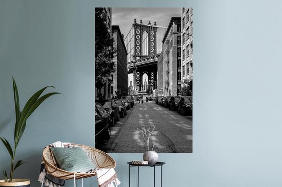 Stickers muraux - New York - Dumbo - Zwart - Wit - 80x120 cm - Feuille adhésive