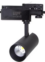 Aigostar - LED Railspot Mat Zwart- 3-Fase universeel - 20W 2000lm - 4000K helder wit licht - 3 jaar garantie