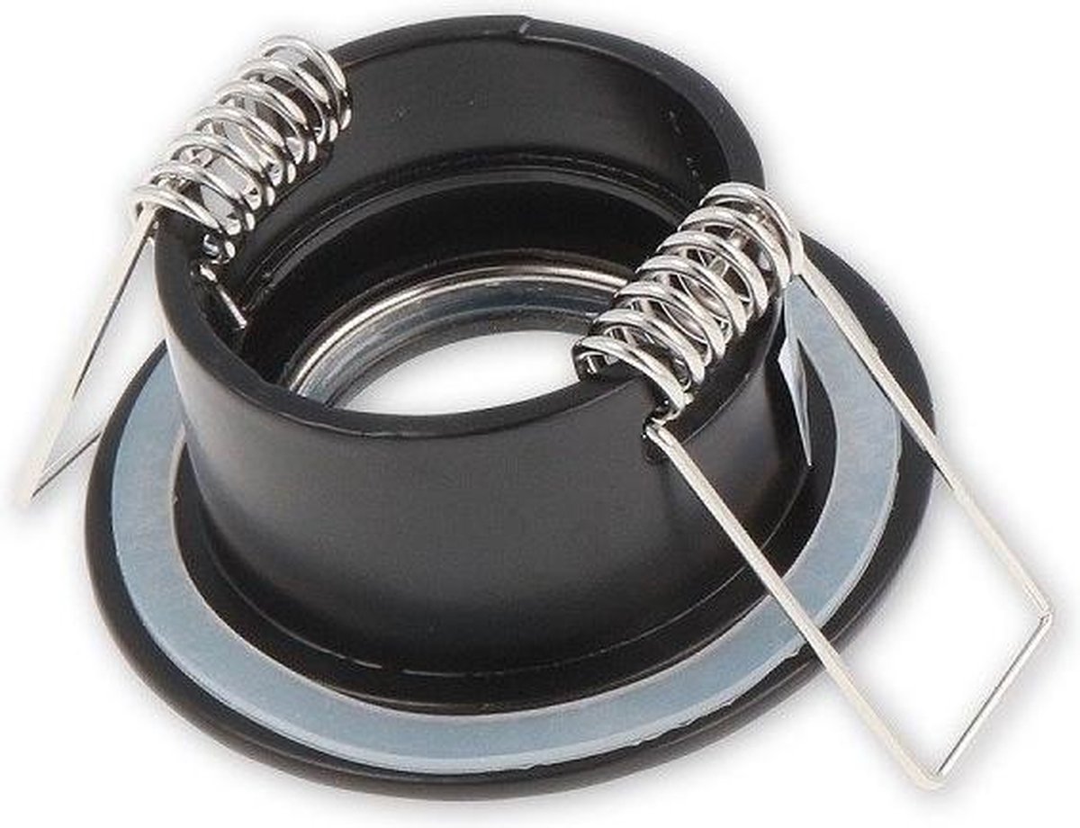 LED Line - OP=OP LED GU11 / MR11 inbouwspot Ø35mm - Zwart rond - Waterdicht IP44 - zaagmaat 40mm - buitenmaat 55mm