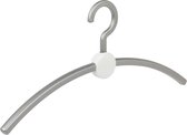 De Kledinghanger Gigant - 12 x Garderobehanger Point kunststof zilver / wit, 45 cm