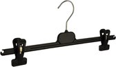 De Kledinghanger Gigant - 30 x Rok / broekhanger kunststof zwart met anti-slip knijpers, 40 cm