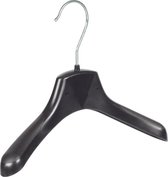 De Kledinghanger Gigant - 20 x Kinderhanger kunststof zwart met schouderverbreding, 26 cm