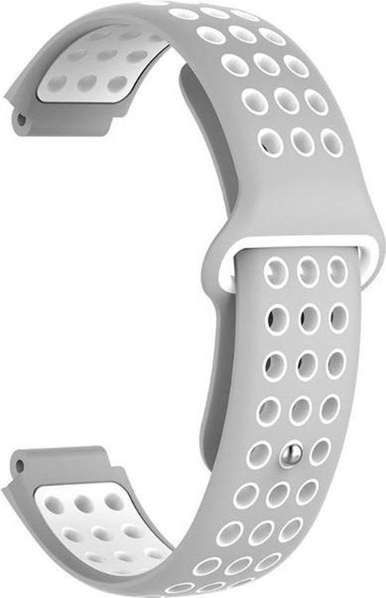 Horlogebandje Geschikt voor Garmin Forerunner 220/230/235 /630/620/735/S20/S60/S50 - Grijs/Wit - Siliconen - Horlogebandje - Polsbandje - Bandjes.nu - Polsband