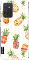 Casetastic Samsung Galaxy A72 (2021) 5G / Galaxy A72 (2021) 4G Hoesje - Softcover Hoesje met Design - Pineapples Orange Green Print