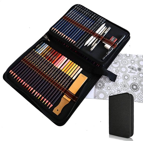 96 Pièces Crayon De Couleurs Professionnel Kit , Crayons Coloriage