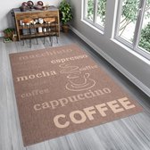 Tapiso Floorlux Vloerkleed Laagpolig Bruin Keuken Modern Tapijt Maat– 140x200