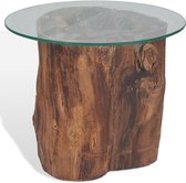 Salontafel teak glas 50x40 cm