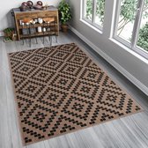 Tapiso Floorlux Vloerkleed Bruin Tapijt Keuken Eetkamer Maat– 140x200