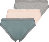 Hunkemöller Dames Lingerie 3-pack slips Utopia  - Groen - maat XS