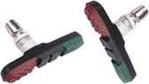 remblokken V-brake 72 x 7,5 mm zwart/rood/groen 4 stuks