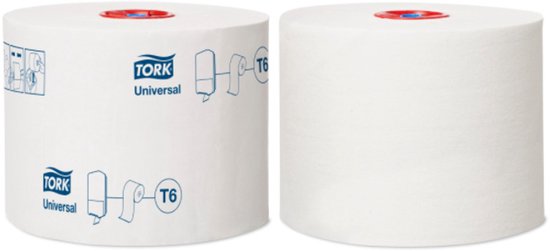Tork T6 toiletpapier – 1-laags – wit