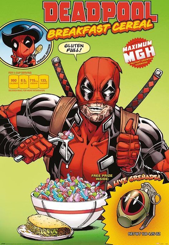Hole in the Wall Deadpool Maxi Poster -Cereal (Diversen) Nieuw