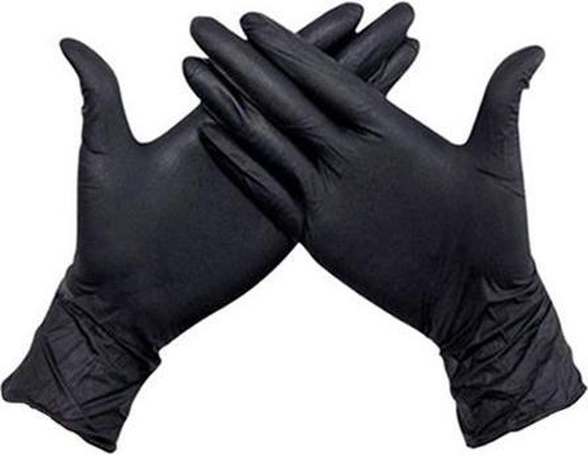 Wegwerp handschoenen - Nitril handschoenen - Zwart | Poedervrij - M - doos  100 stuks | bol.com