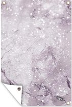 Tuinposter - Tuindoek - Tuinposters buiten - Marmer - Glitter - Paars - 80x120 cm - Tuin