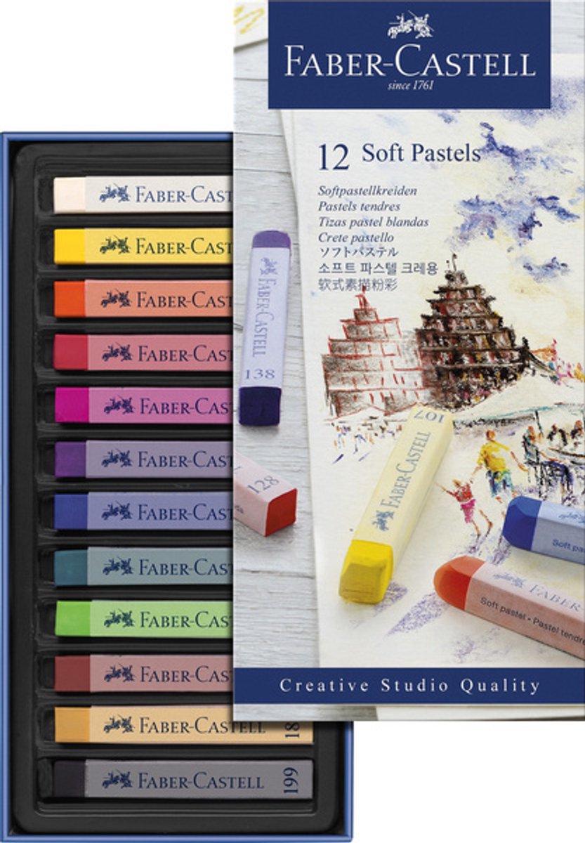 Faber-Castell pastelkrijt - Creative Studio - softpastel - 12 stuks - assorti kleuren - FC-128312 — cadeau in Hobby - foto 4