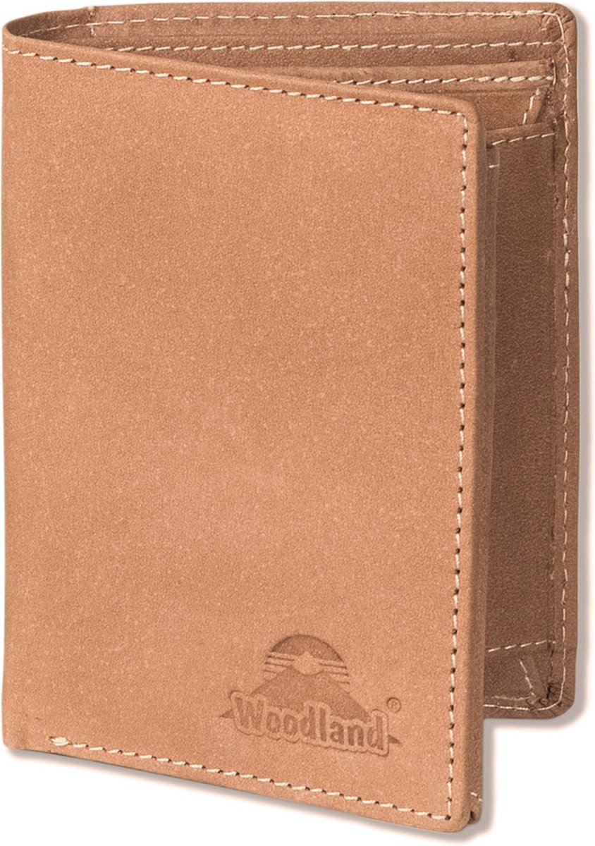 Woodland Billfold Hoog Portemonnee Leer - Heren en Dames - Anti Skim RFID Bescherming - Cognac