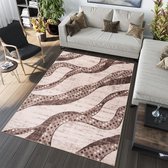 Tapiso Jawa Vloerkleed Beige Woonkamer Tapijt Abstract Maat- 80x150