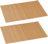 2x stuks rechthoekige bamboe placemats bruin 30 x 45 cm - Placemats/onderleggers - Tafeldecoratie
