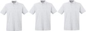 3-Pack maat XL lichtgrijs polo shirt premium van katoen voor heren - Polo t-shirts voor heren