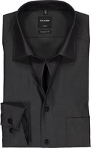 OLYMP Luxor modern fit overhemd - antraciet grijs - Strijkvrij - Boordmaat: 40