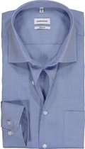 Seidensticker regular fit overhemd - blauw chambray - Strijkvrij - Boordmaat: 46
