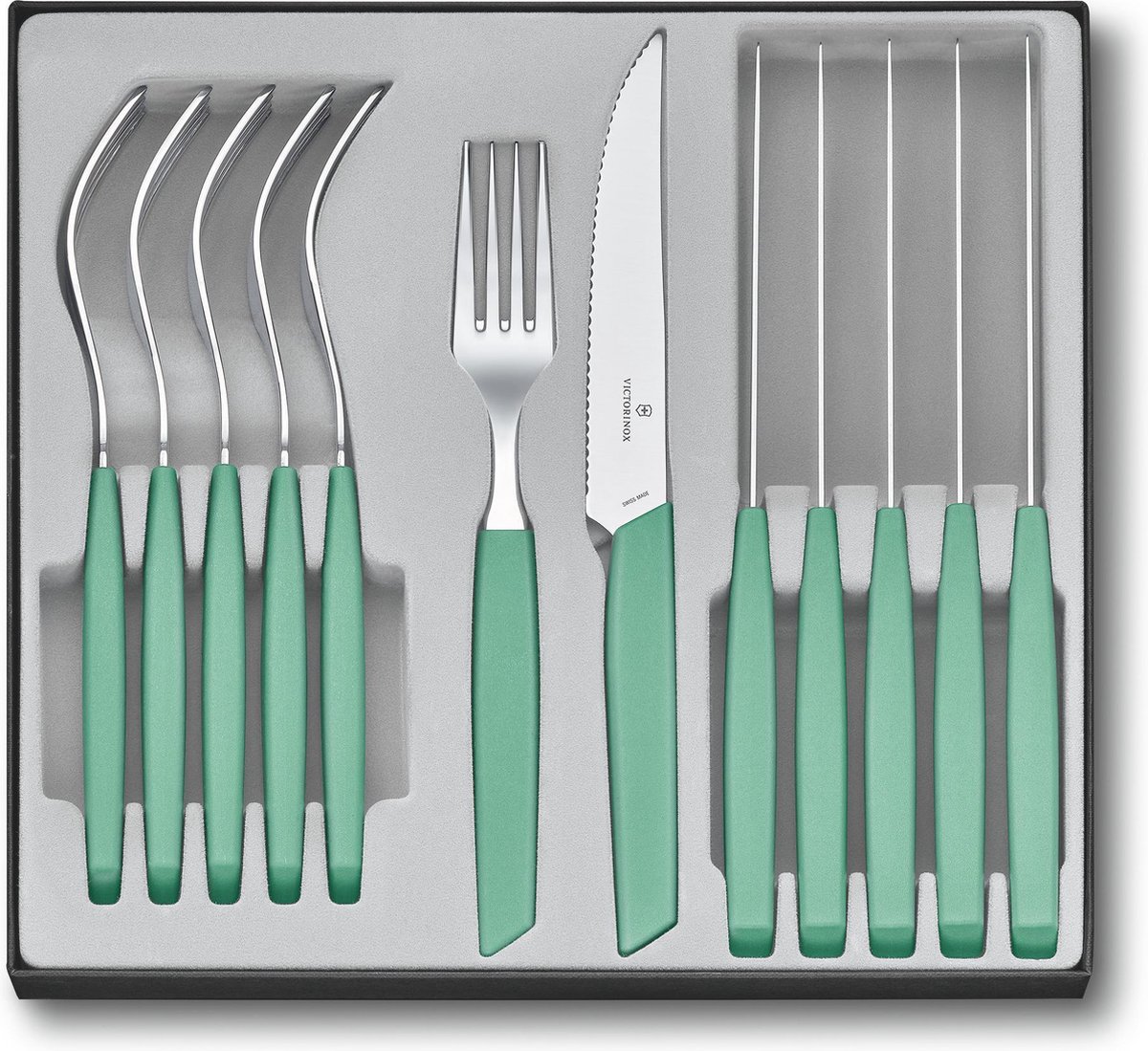 Victorinox Bestekset Swiss Modern - 12-delig - Pastel Groen - RVS/PP