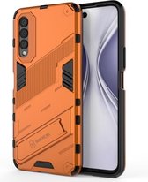 Voor Honor X20 SE Punk Armor 2 in 1 pc + TPU schokbestendig hoesje met onzichtbare houder (oranje)