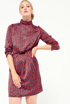 LOLALIZA Satijnen jurk met grafische print - Rood - Maat 44