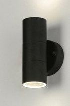 Lumidora Wandlamp 71571 - 2 Lichts - GU10 - Zwart - Metaal - Buitenlamp - Badkamerlamp - IP44