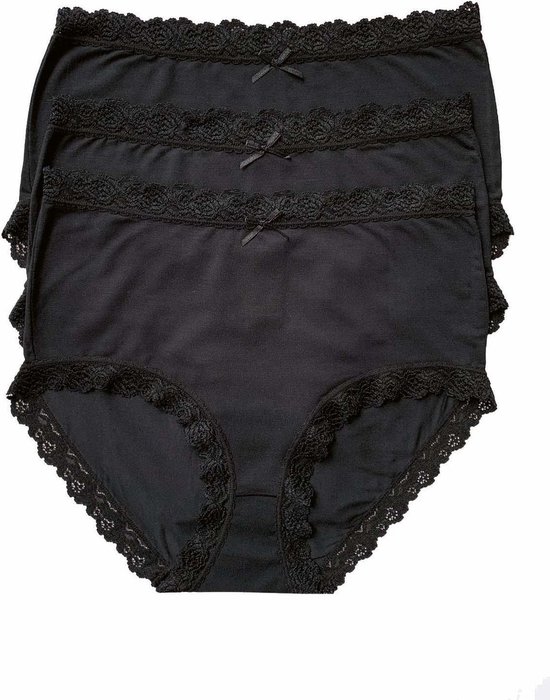 Lot de 3 slips pour femmes Nina von C - Dentelle - 44 - Zwart