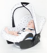 Wallabiezzz Maxi Cosi Zonnekap - Zonnescherm - Universeel - Creert schaduw - Zwart / Wit