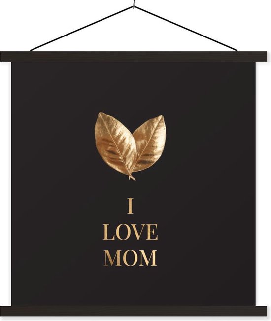 Porte-affiche avec affiche - Affiche scolaire - Maman - J'aime maman - Proverbes - Citations - 90x90 cm - Lattes noires