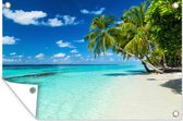 Tuinposters buiten Palmbomen - Strand - Zee - Zomer - 90x60 cm - Tuindoek - Buitenposter