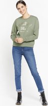 LOLALIZA Sweater met tekst - Khaki - Maat M