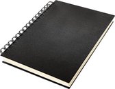 Kangaro - Dummyboek - A5 - zwart - met spiraal - 160 blanco pagina's - 140 grams cream papier - linnen kaft