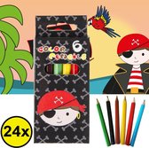 Decopatent Gifts 24PCS 6-Piece Pirate Crayons - Cadeaux à distribuer pour les enfants - Klein Jouets