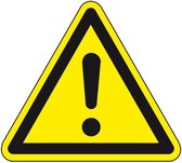 Algemene waarschuwingssticker - ISO 7010 - W001 50 mm - 10 stuks per kaart