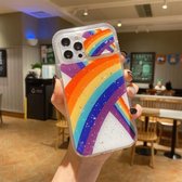 Sliding Camera Cover Design Rainbow Epoxy TPU + PC Shockproof Case voor iPhone 13 Pro (Regenboogpatroon 8)