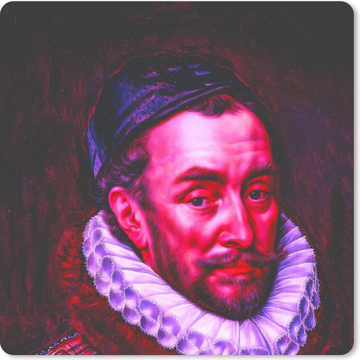 Muismat 20x20 cm - Mousepad Willem van Oranje - Kunst - Verf - Muismatten