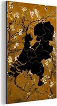 Décoration murale Métal - Peinture Aluminium Industrielle - Carte - Nederland - Fleurs - 100x150 cm - Dibond - Photo sur aluminium - Décoration murale industrielle - Pour le salon / chambre