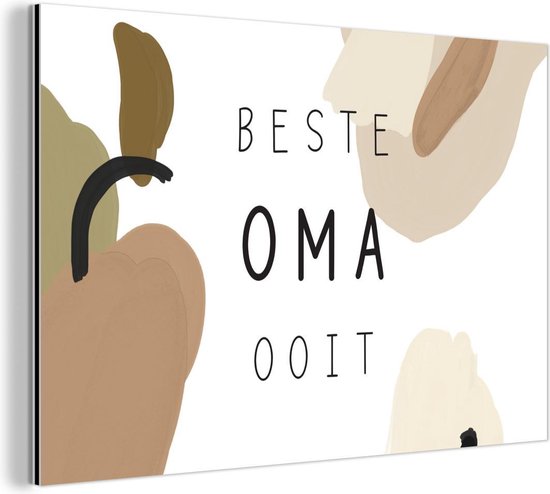 Décoration murale métal - Peinture aluminium industrielle - Best Grandma Ever - Dictons - Grand-mère - Citations - 60x40 cm - Dibond - Photo sur aluminium - Décoration murale industrielle - Pour le salon/chambre