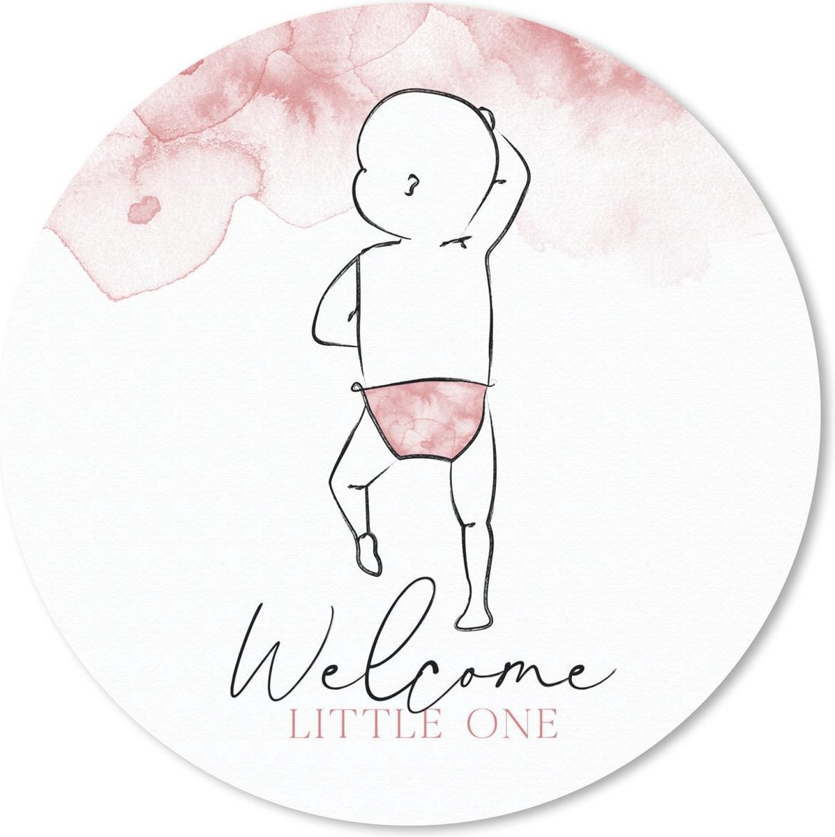 Muismat - Mousepad - Rond - Baby - Meisje - Quotes - Spreuken - Geboorte - 30x30 cm - Ronde muismat